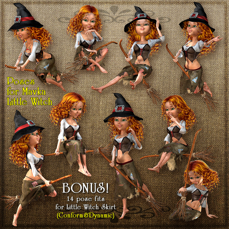 Mavka:Witch Cauldron and Poses by N/A