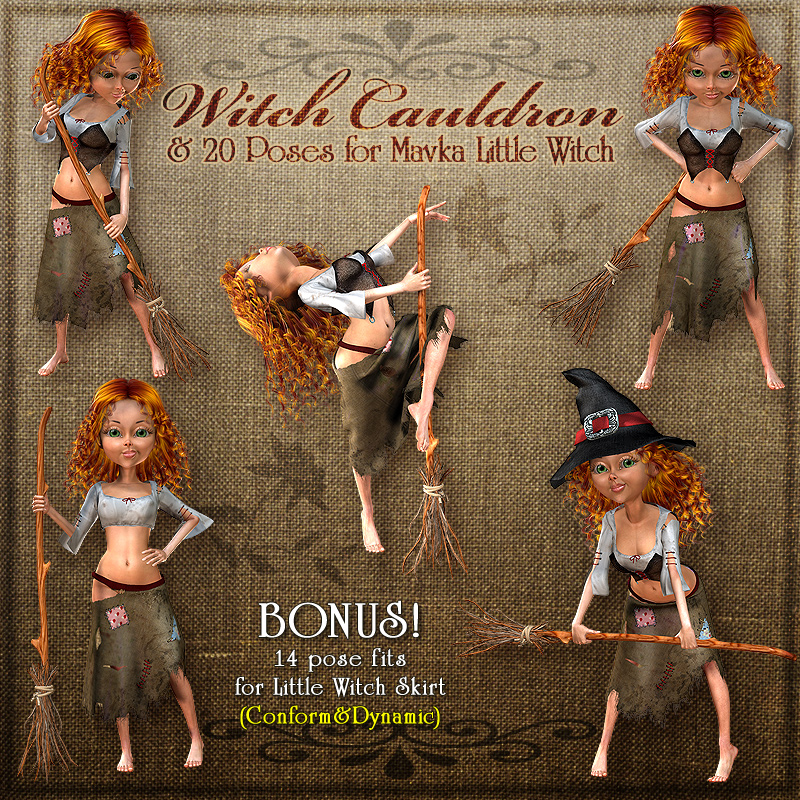 Mavka:Witch Cauldron and Poses by N/A