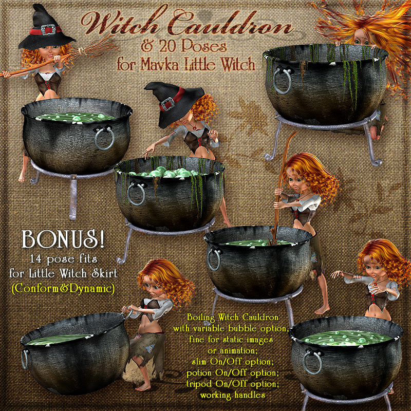 Mavka:Witch Cauldron and Poses by N/A