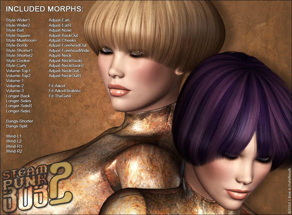 Steampunk Bob Hair 2 by N/A