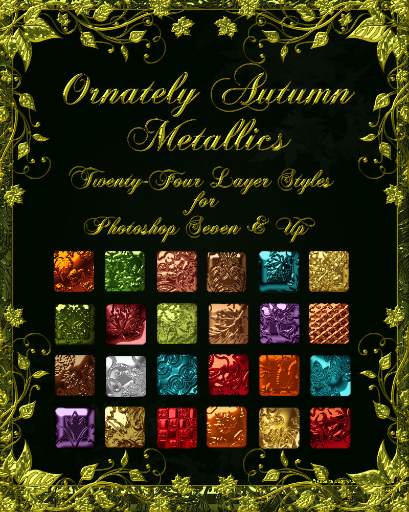 Ornately Autumn Metallic Layer Styles w/ Free Gift by N/A
