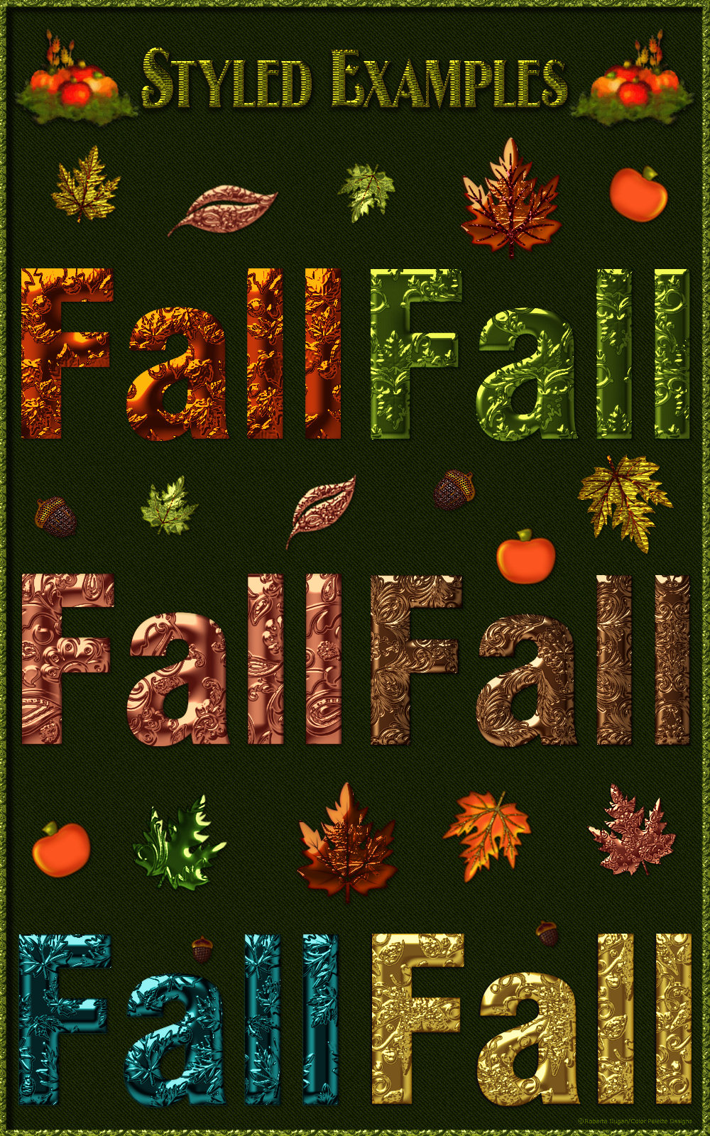 Ornately Autumn Metallic Layer Styles w/ Free Gift by N/A