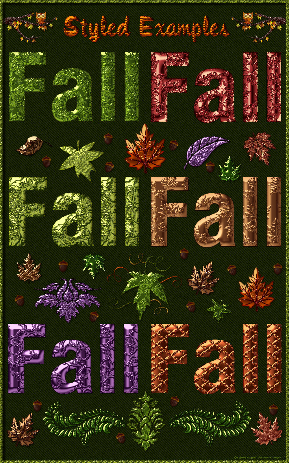 Ornately Autumn Metallic Layer Styles w/ Free Gift by N/A