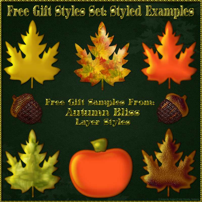 Ornately Autumn Metallic Layer Styles w/ Free Gift by N/A
