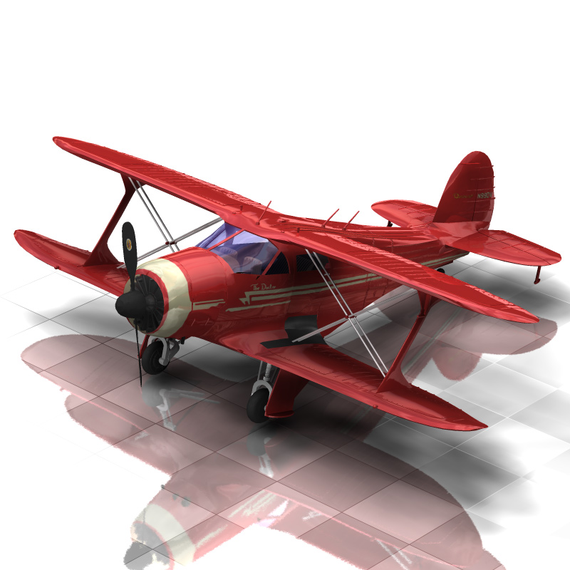 Beechcraft G17S Staggerwing for Poser by N/A