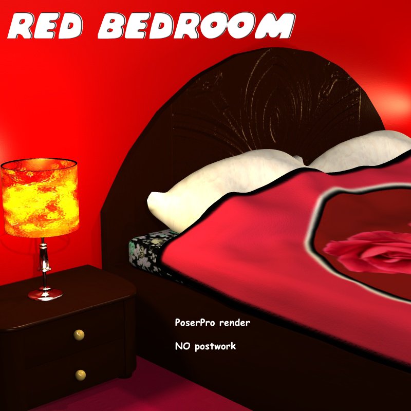 Red bedroom by N/A
