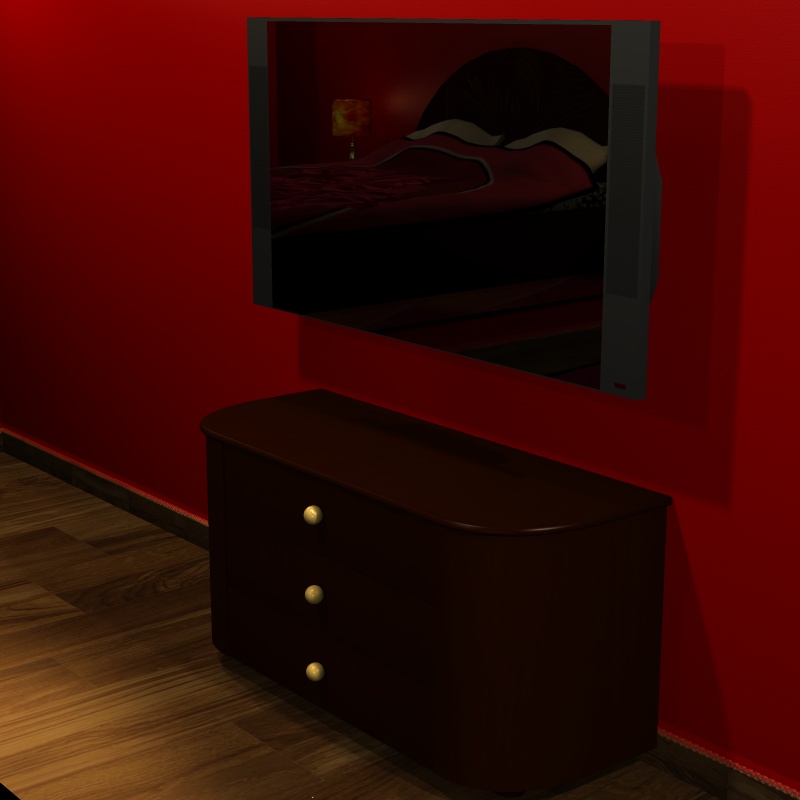 Red bedroom by N/A