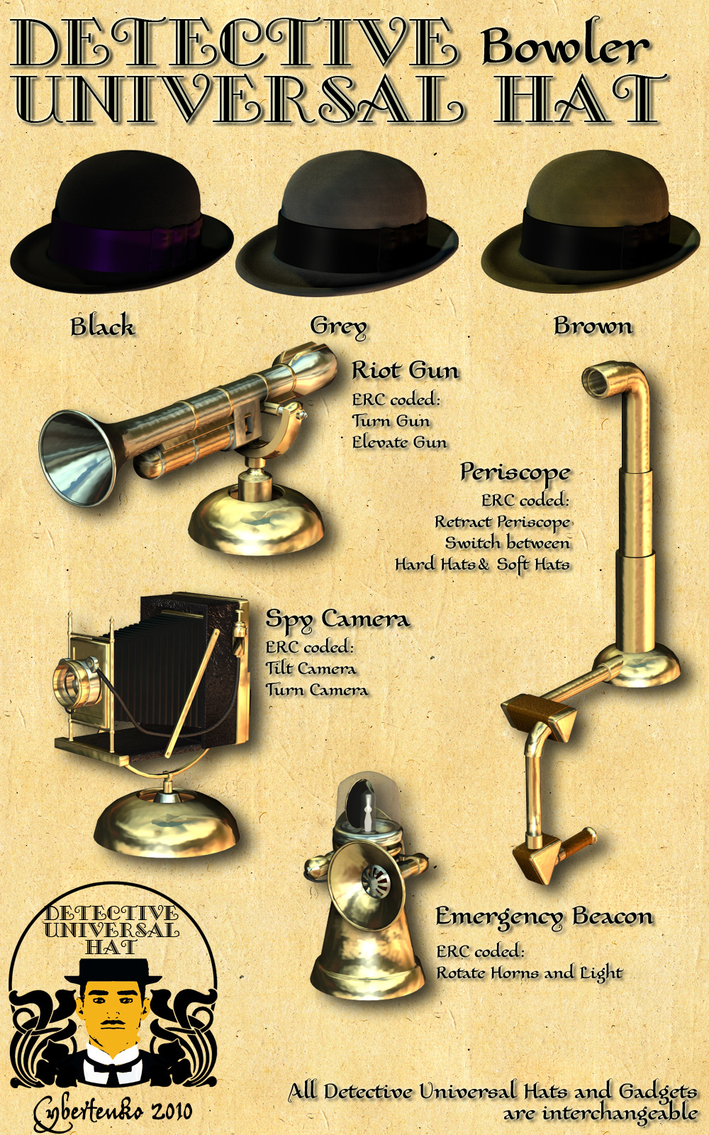 Detective Universal Hat - Big Bundle by N/A