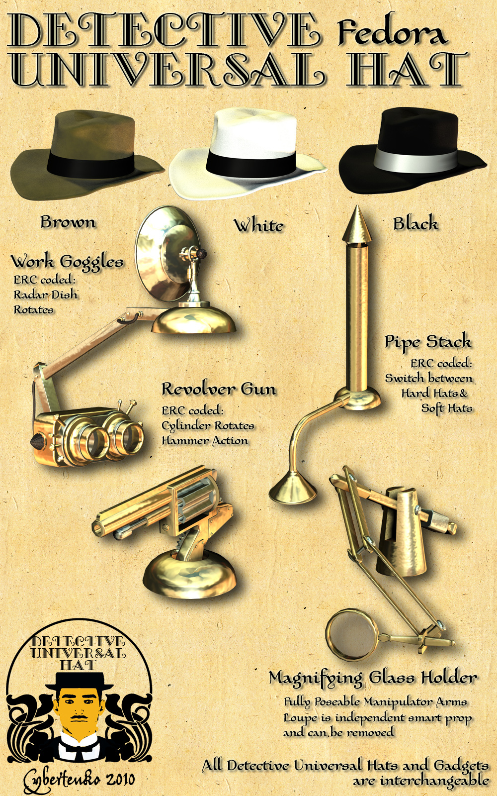 Detective Universal Hat - Big Bundle by N/A