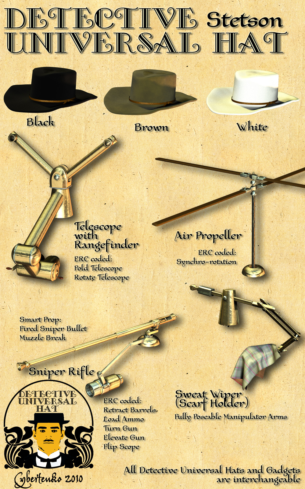 Detective Universal Hat - Big Bundle by N/A