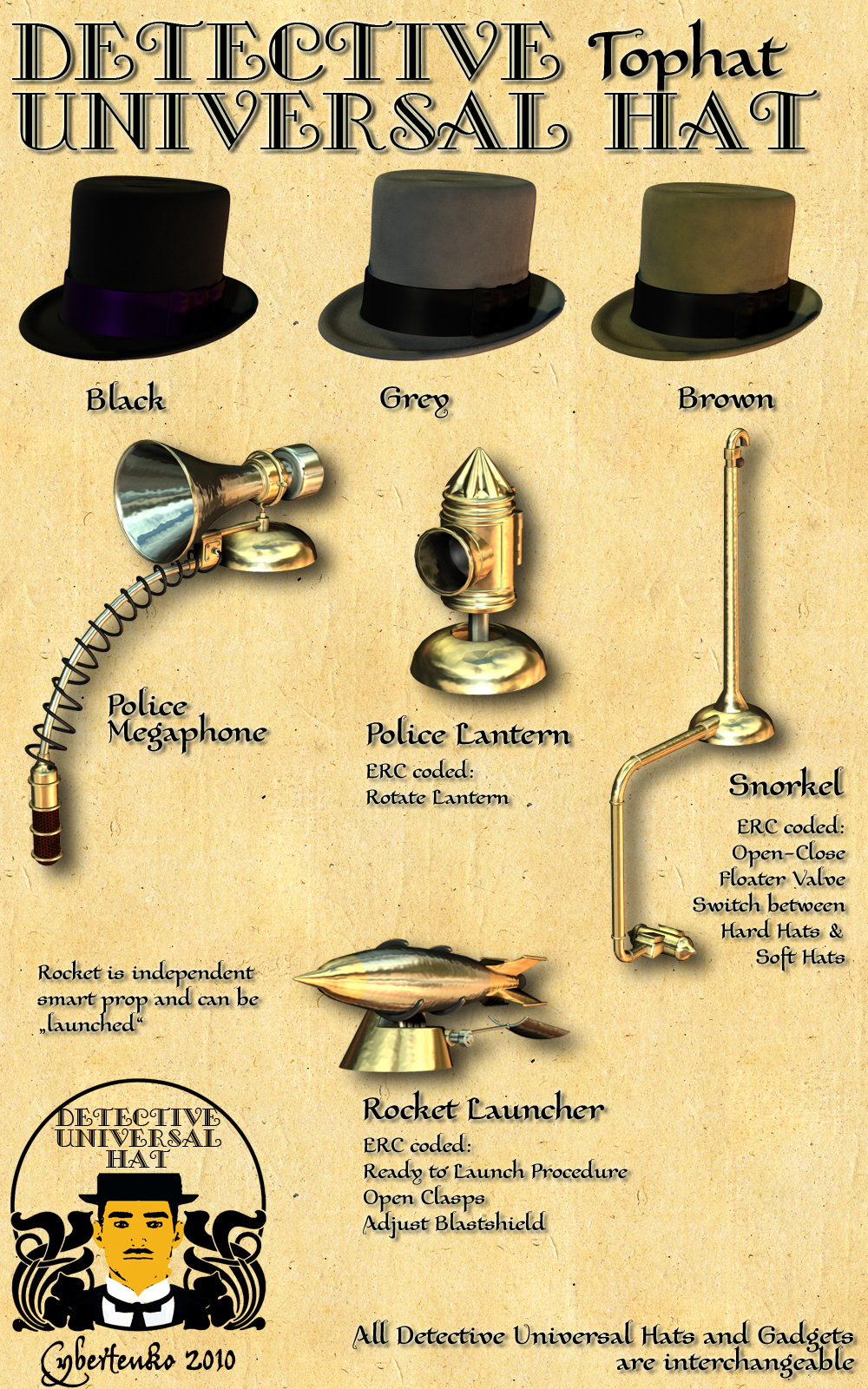 Detective Universal Hat - Big Bundle by N/A