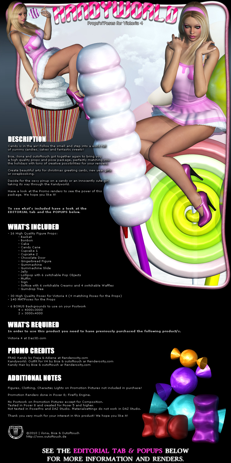 Kandyworld: Props'n'Poses for V4 by N/A