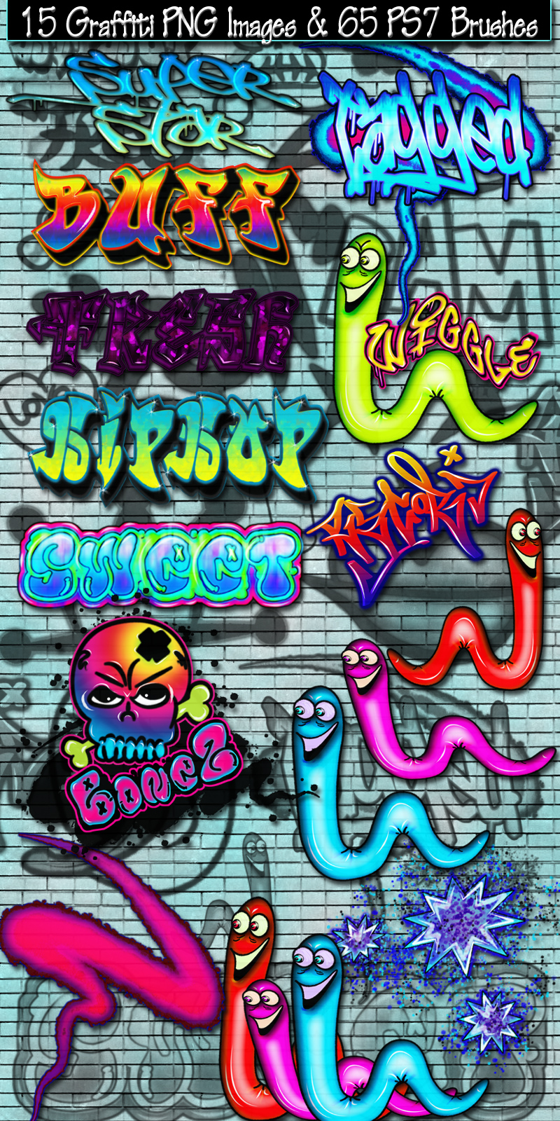 Graffiti png and brushes by N/A