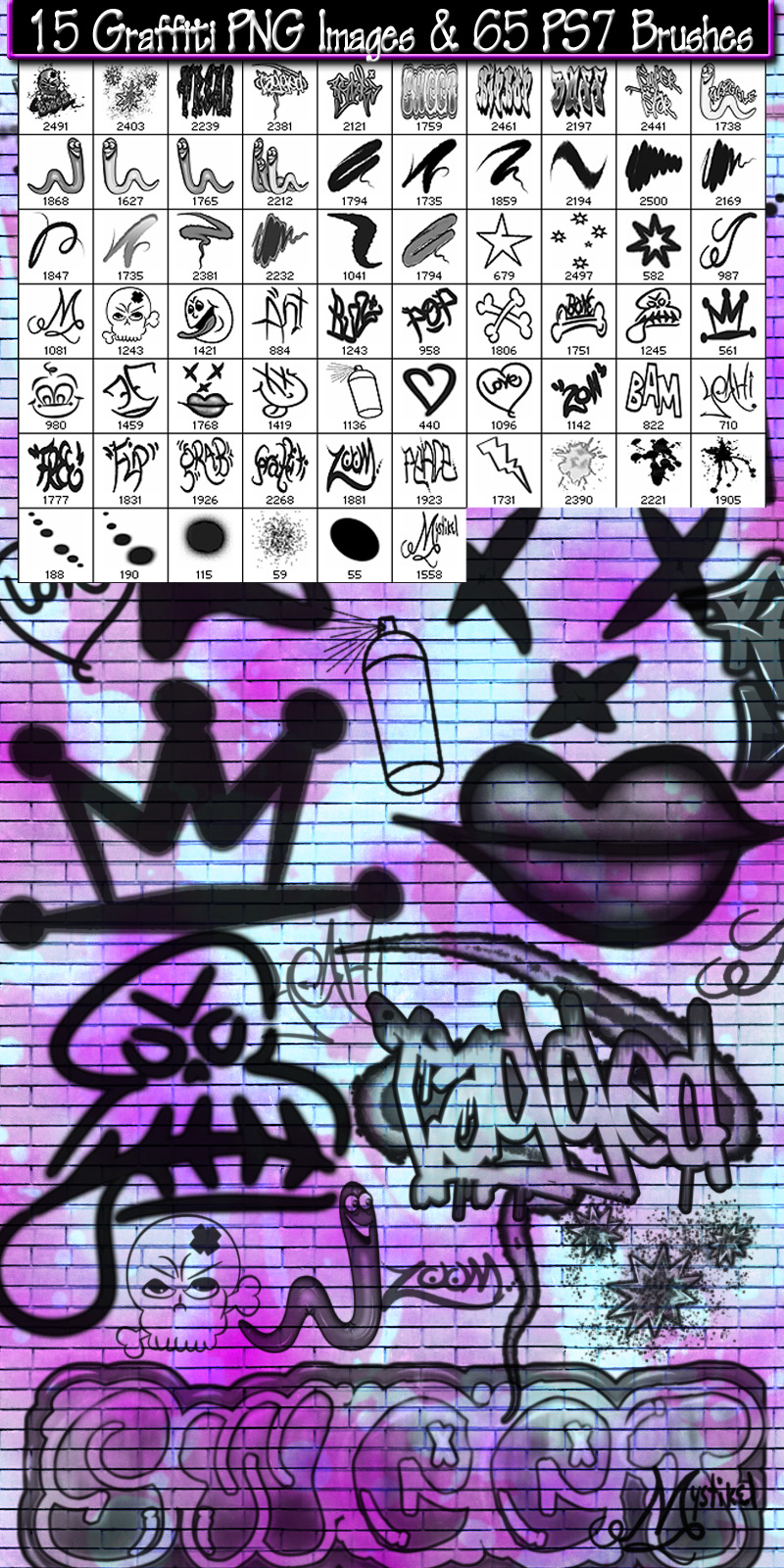 Graffiti png and brushes by N/A