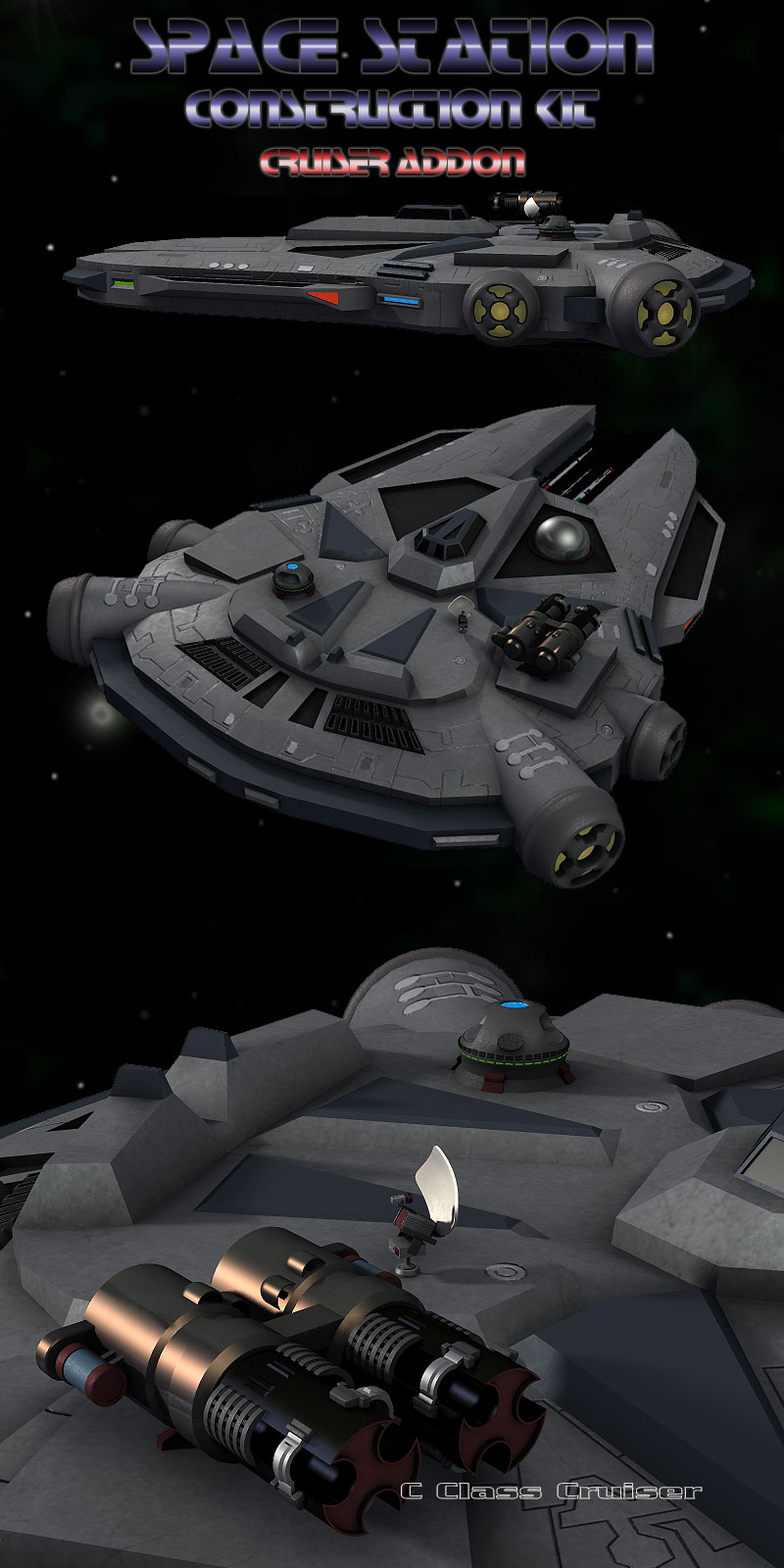 Cruiser for Space Station Construction Kit by N/A
