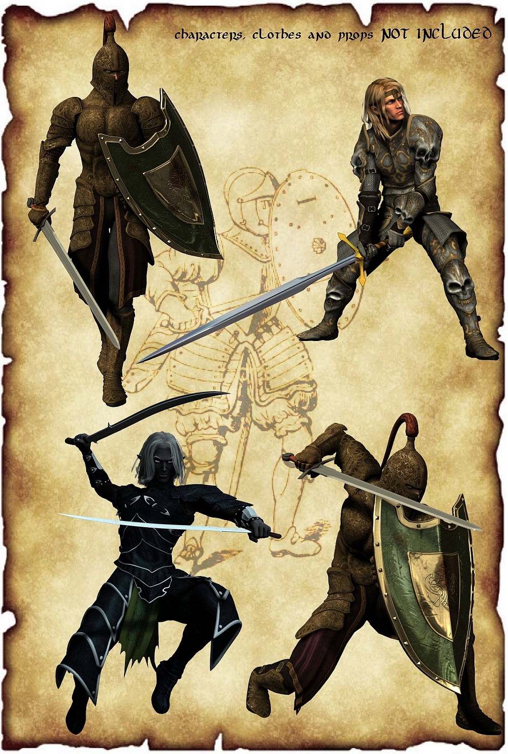 Shields and Blades Ultimate Pose Collection for M4 by N/A