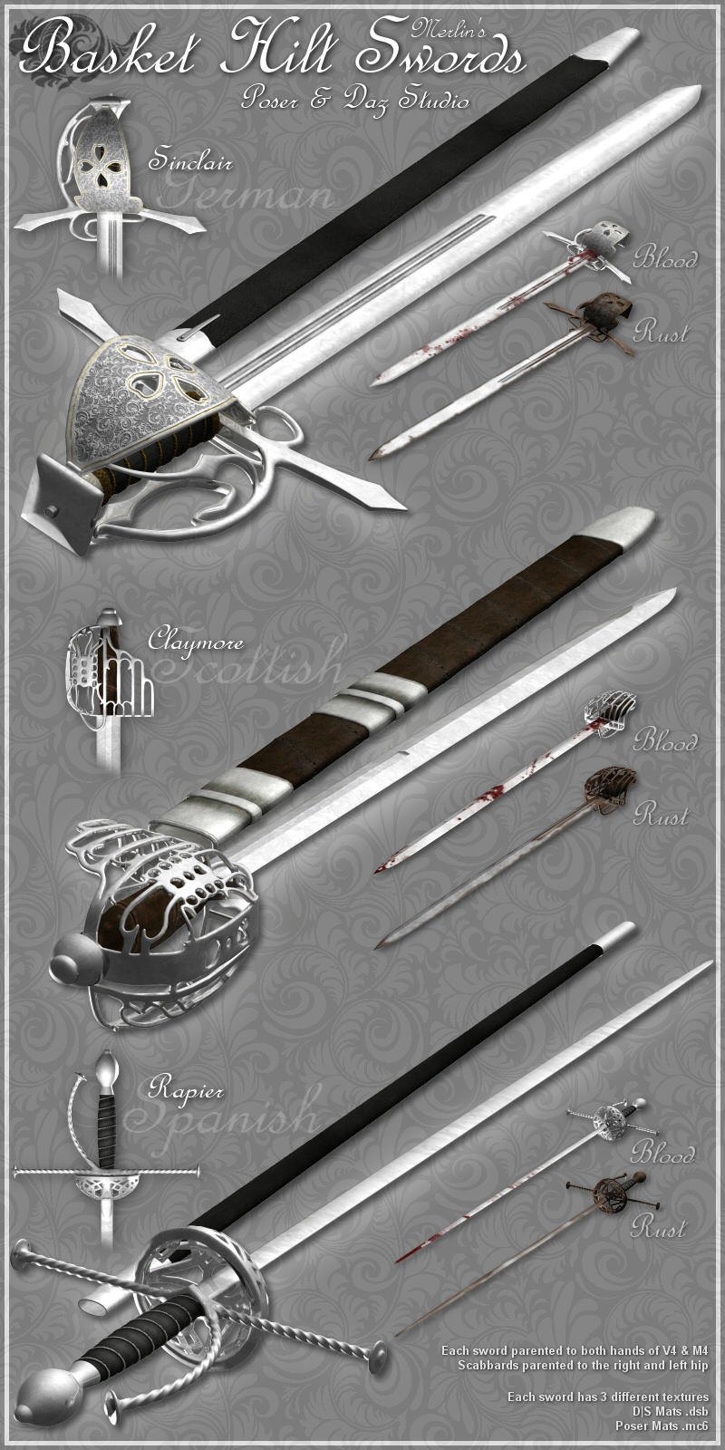 Merlins Basket-Hilt Swords by N/A