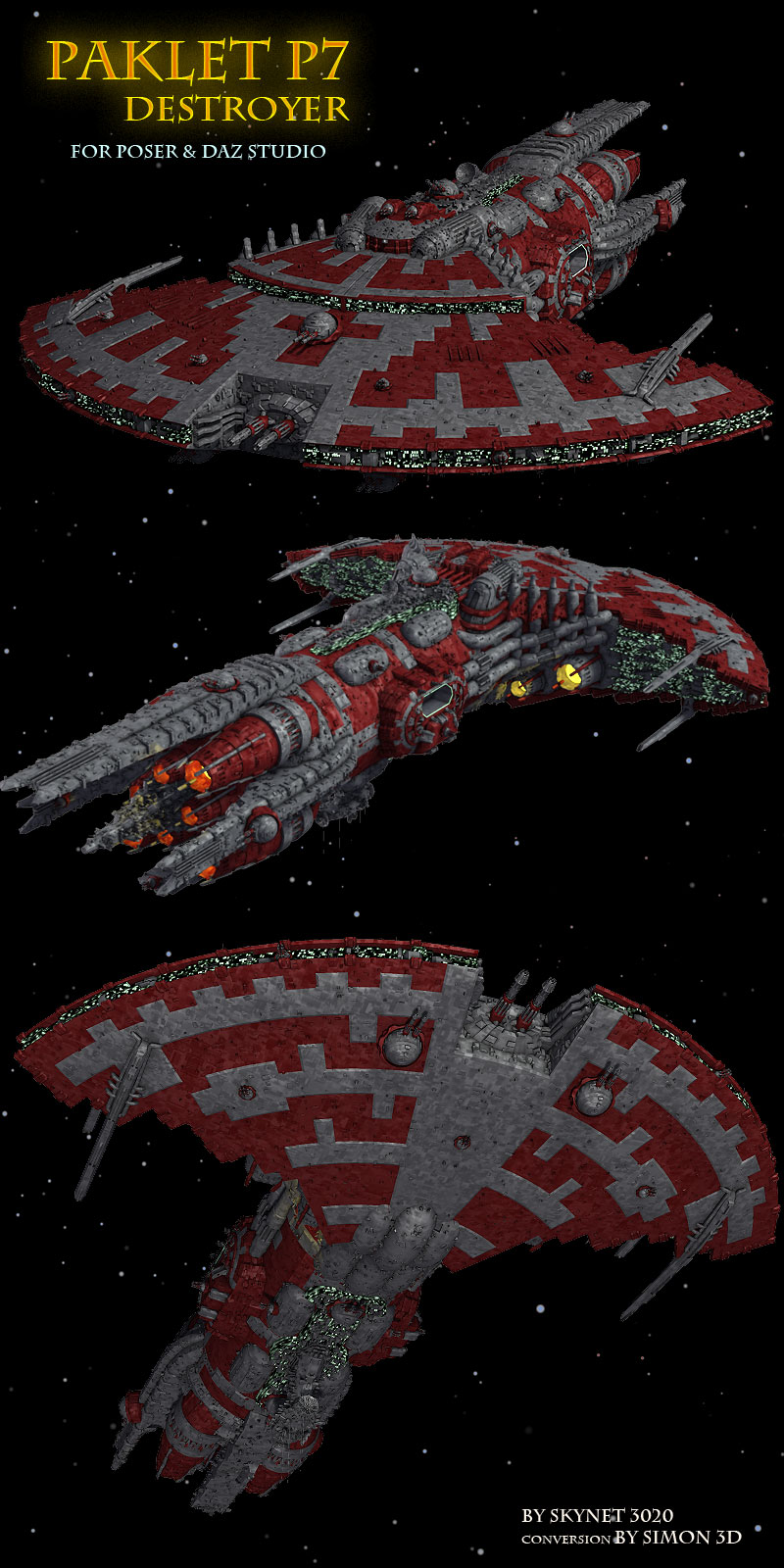 Paklet P7 Destroyer: Poser,OBJ,3DS,MAX by N/A