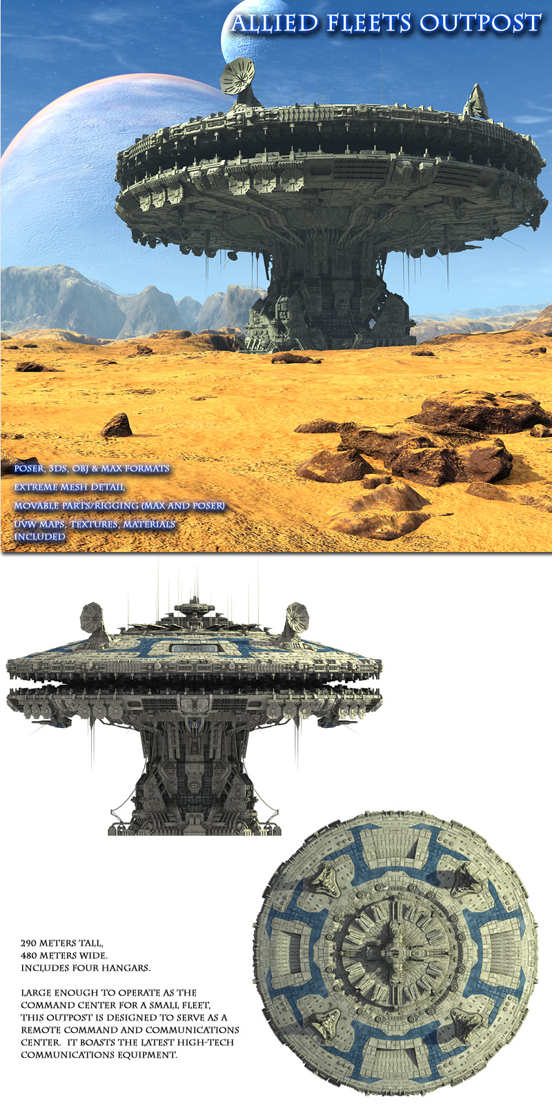 Allied Fleets Outpost- Poser OBJ 3DS MAX by N/A