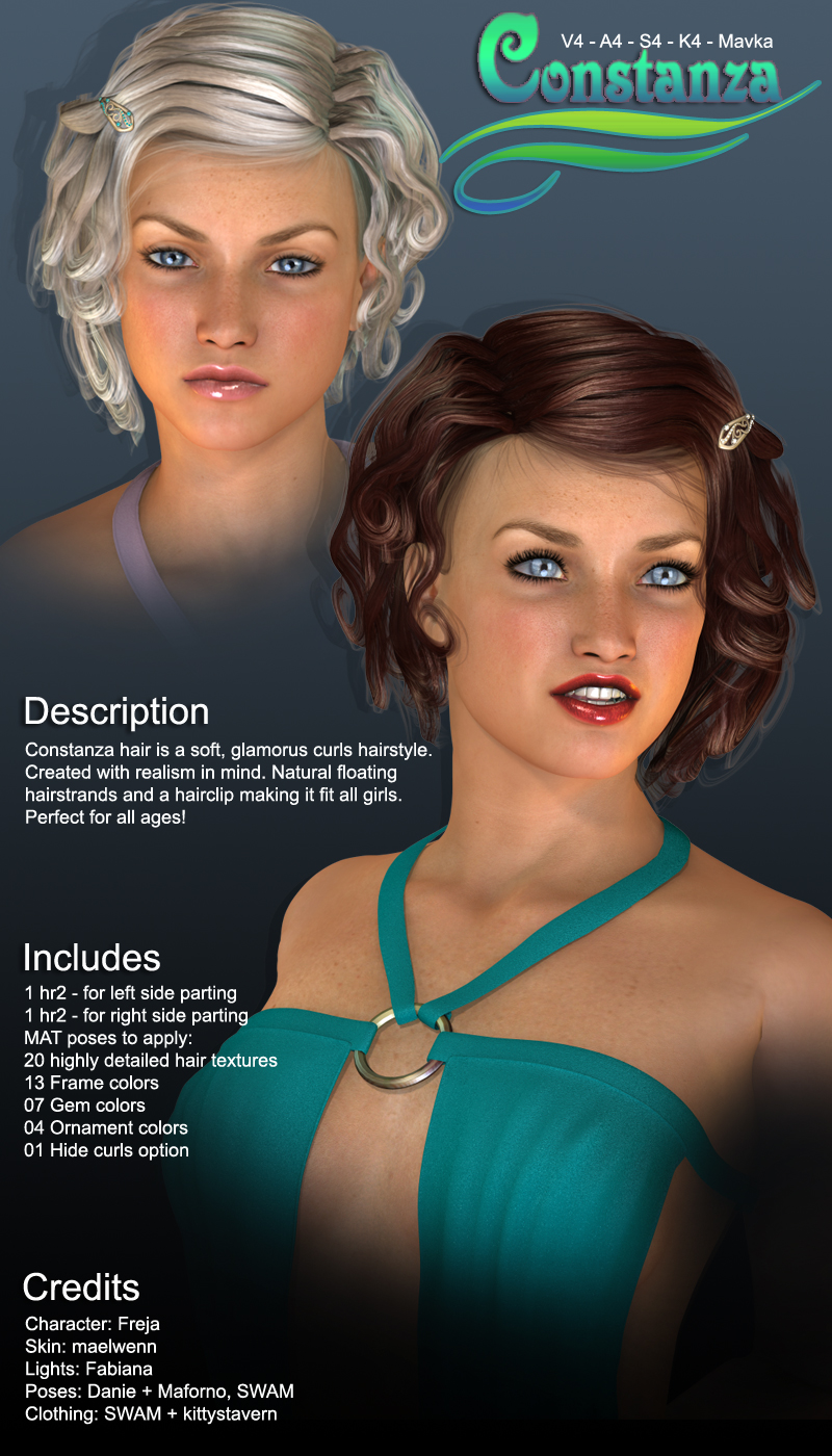 Contstanza Hair for V4 by N/A
