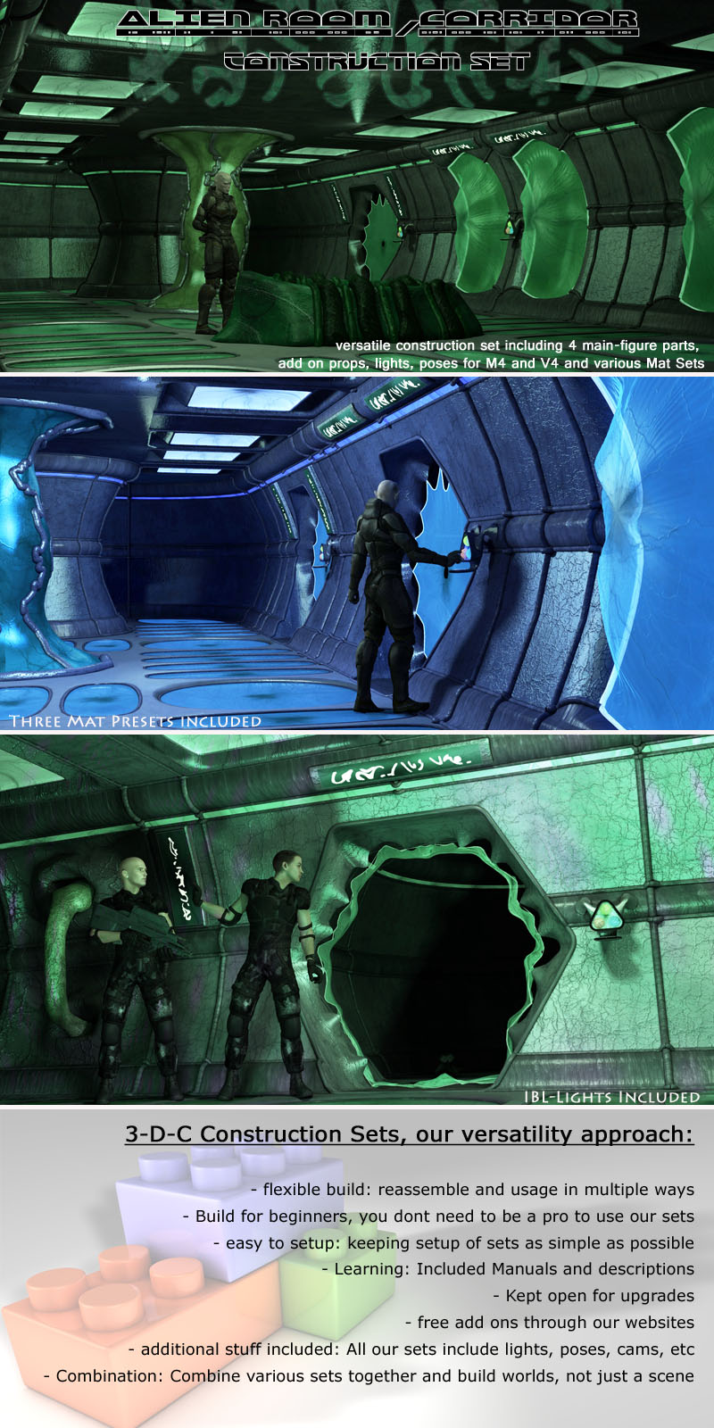 Alien Room-Corridor Construction Set by 3-D-C by N/A