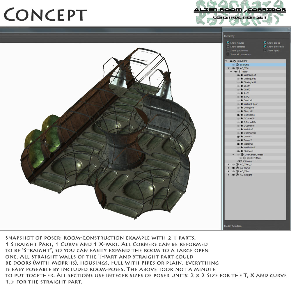Alien Room-Corridor Construction Set by 3-D-C by N/A