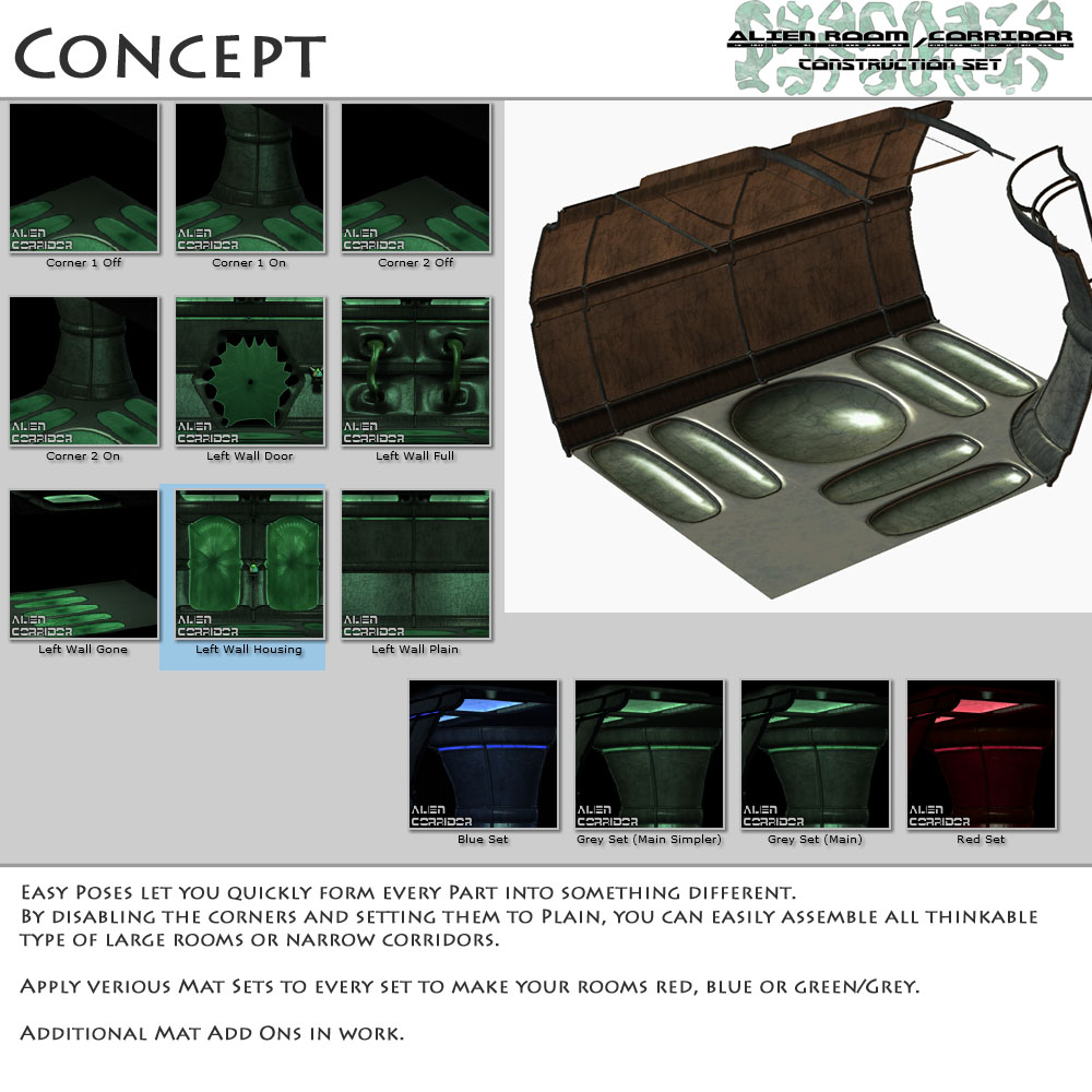 Alien Room-Corridor Construction Set by 3-D-C by N/A