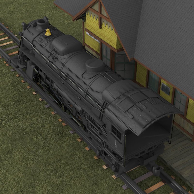 Steam Locomotive 2-6-4 (for Poser) by N/A