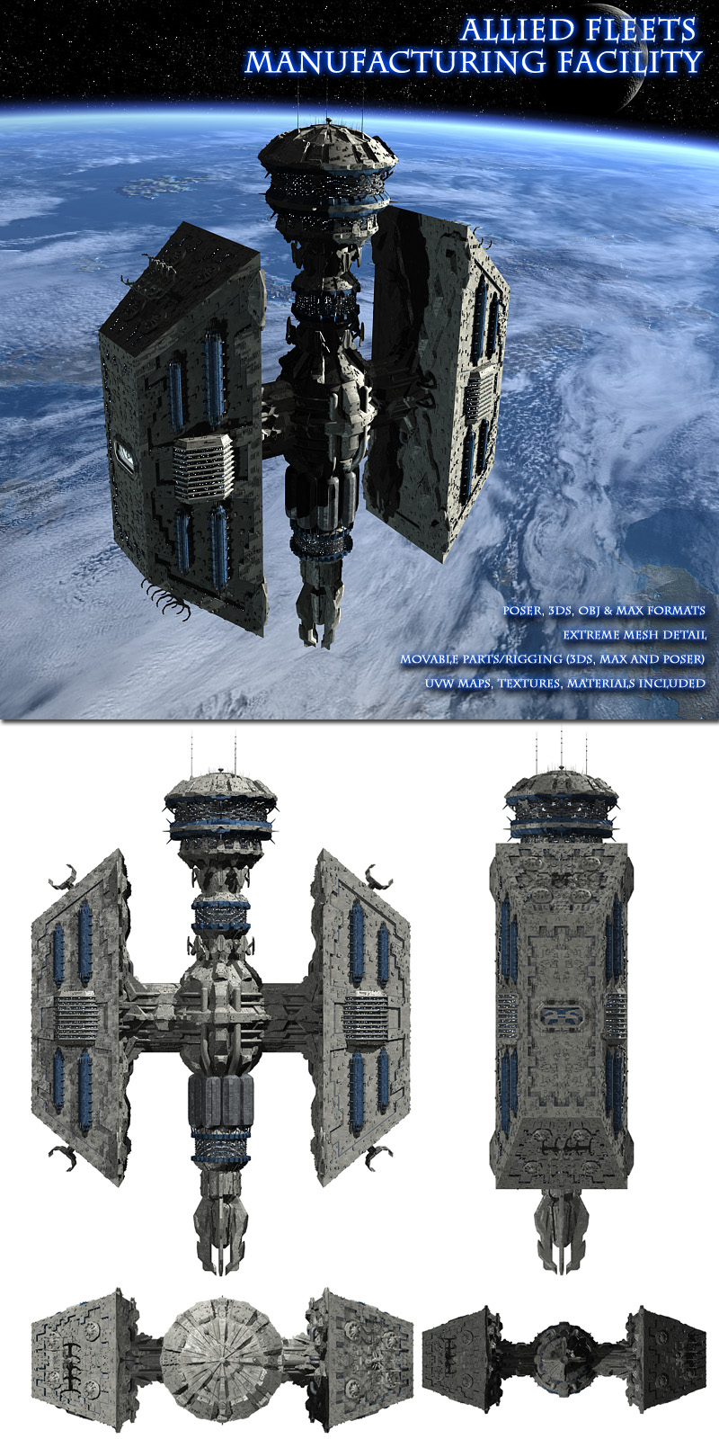 Allied Fleets Manufacturing Facility- Poser OBJ 3DS MAX by N/A