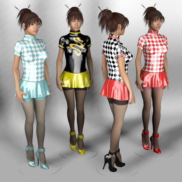 Miki3 Latex Dresses by N/A