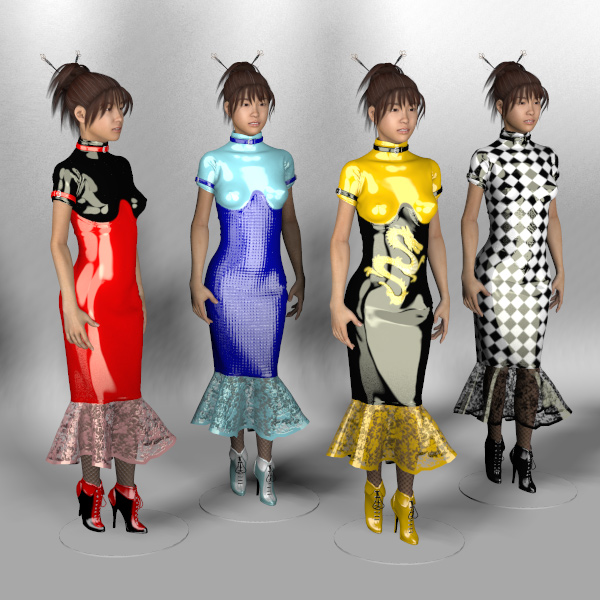Miki3 Latex Dresses by N/A