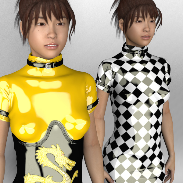 Miki3 Latex Dresses by N/A