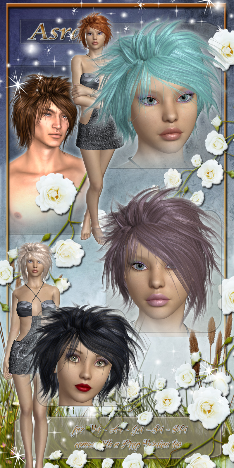 Asra Hair for V4 by N/A