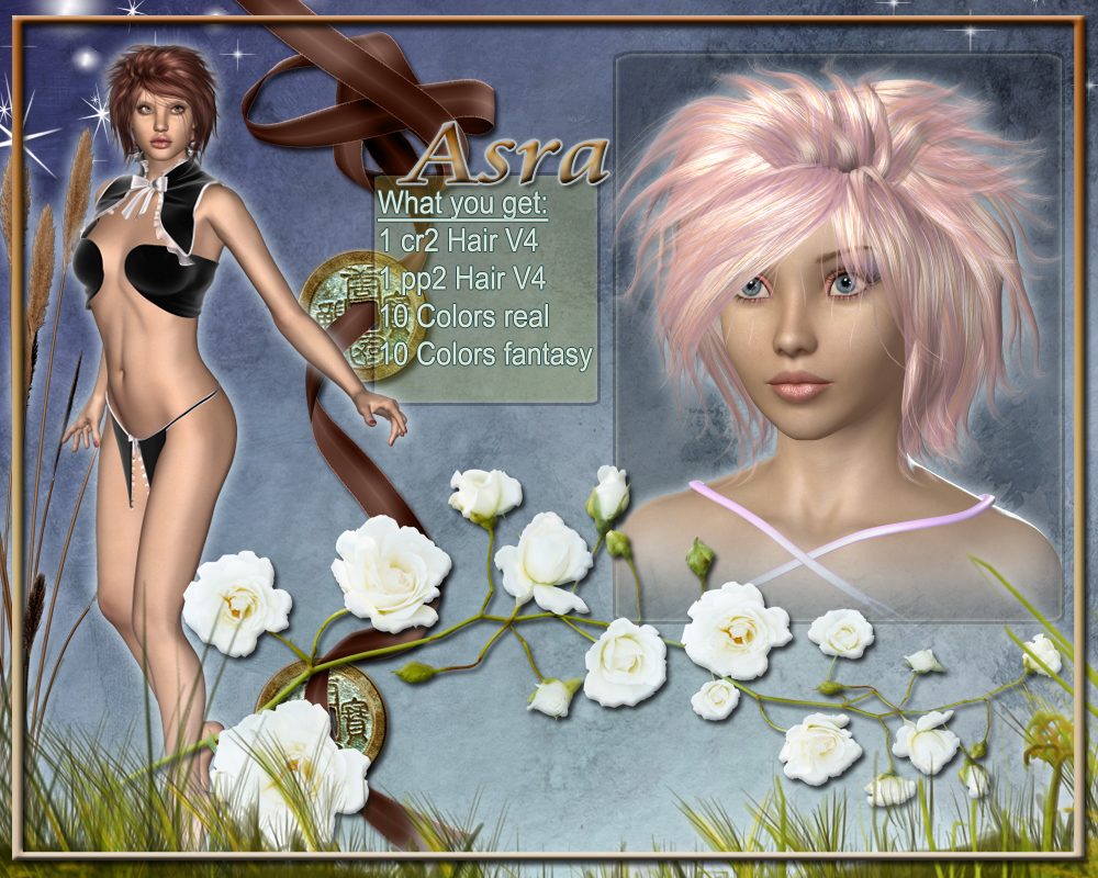 Asra Hair for V4 by N/A