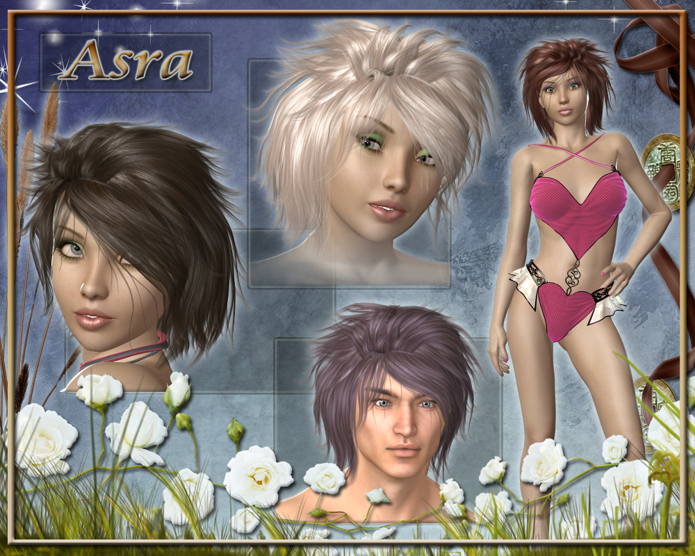 Asra Hair for V4 by N/A