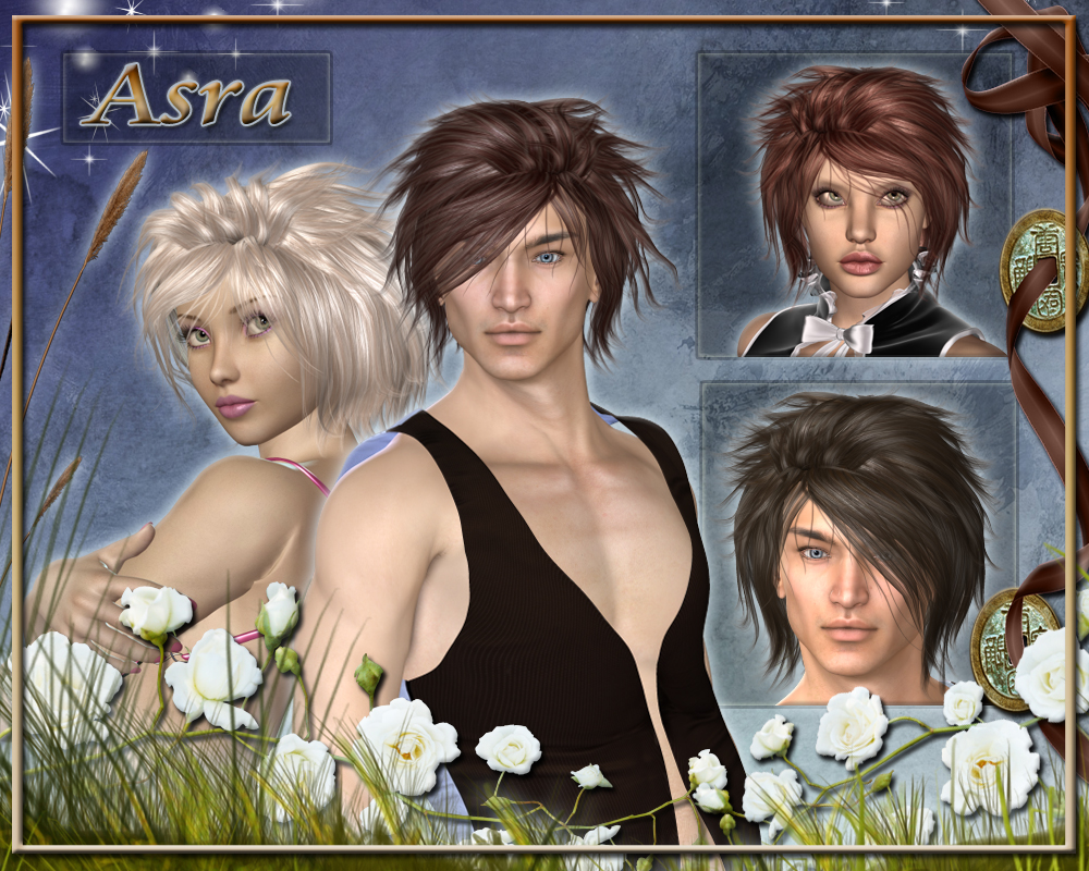 Asra Hair for V4 by N/A