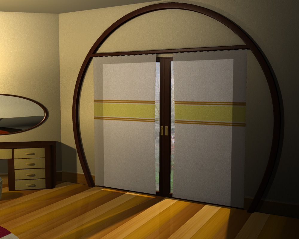 Round bedroom by N/A