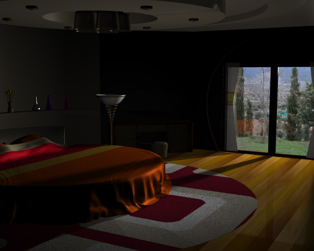 Round bedroom by N/A