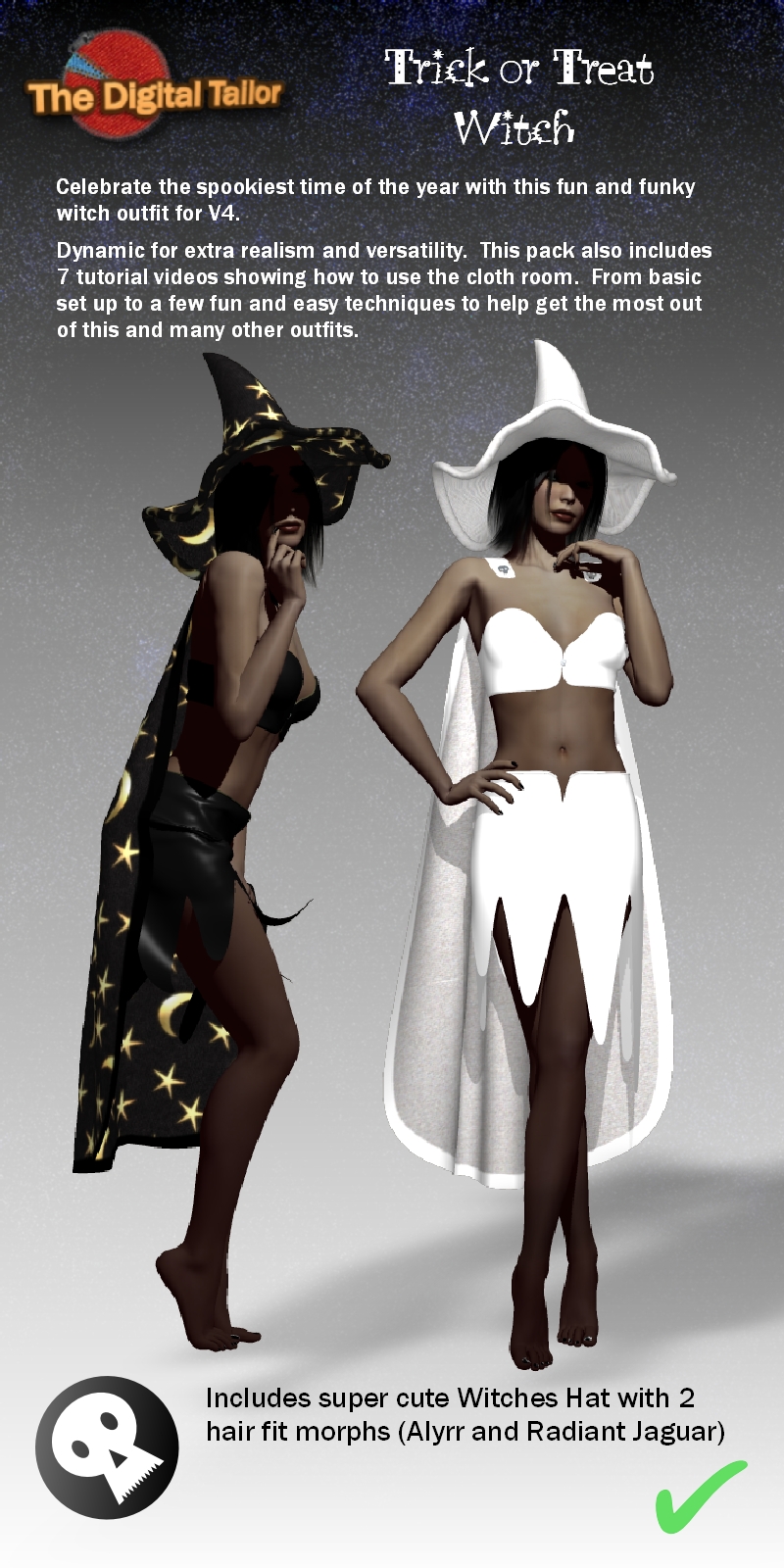 The Digita Tailor Trick or Treat Witch + Dynamic Cloth Tutorials by N/A