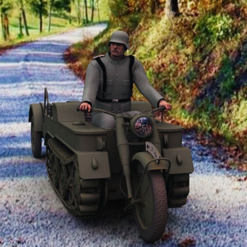 SDKFZ 2 Kleines Kettenkraftrad (for Poser) by N/A