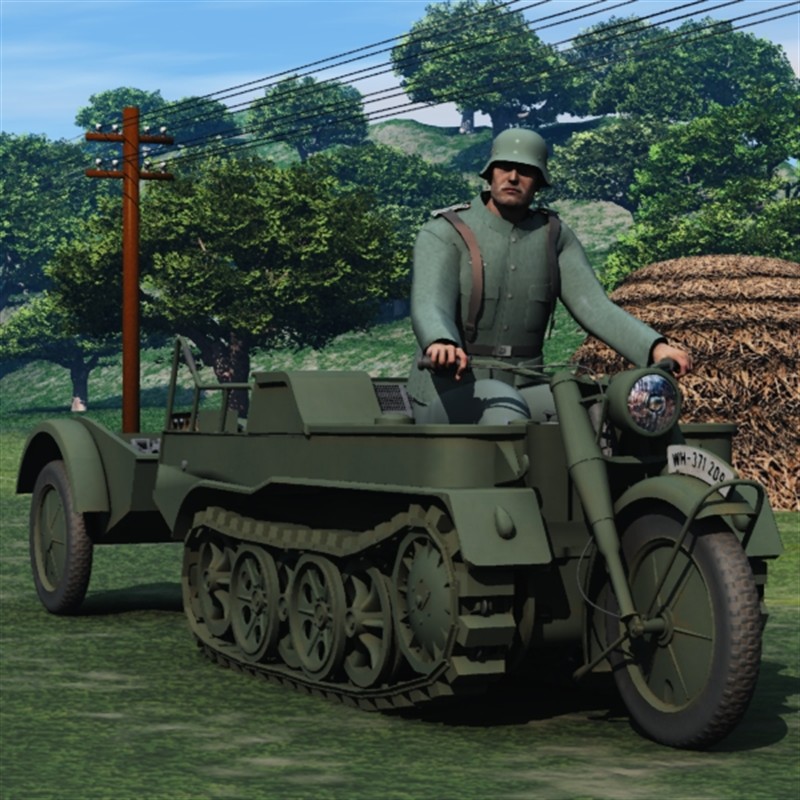 SDKFZ 2 Kleines Kettenkraftrad (for Poser) by N/A