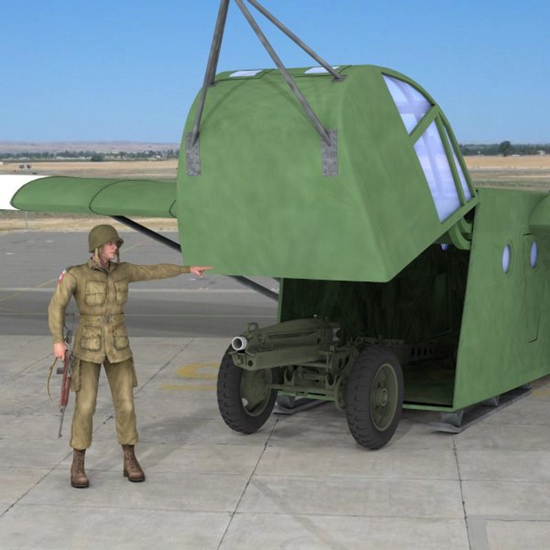 US Assault Glider CG 4A Hadrian (for Poser) by N/A