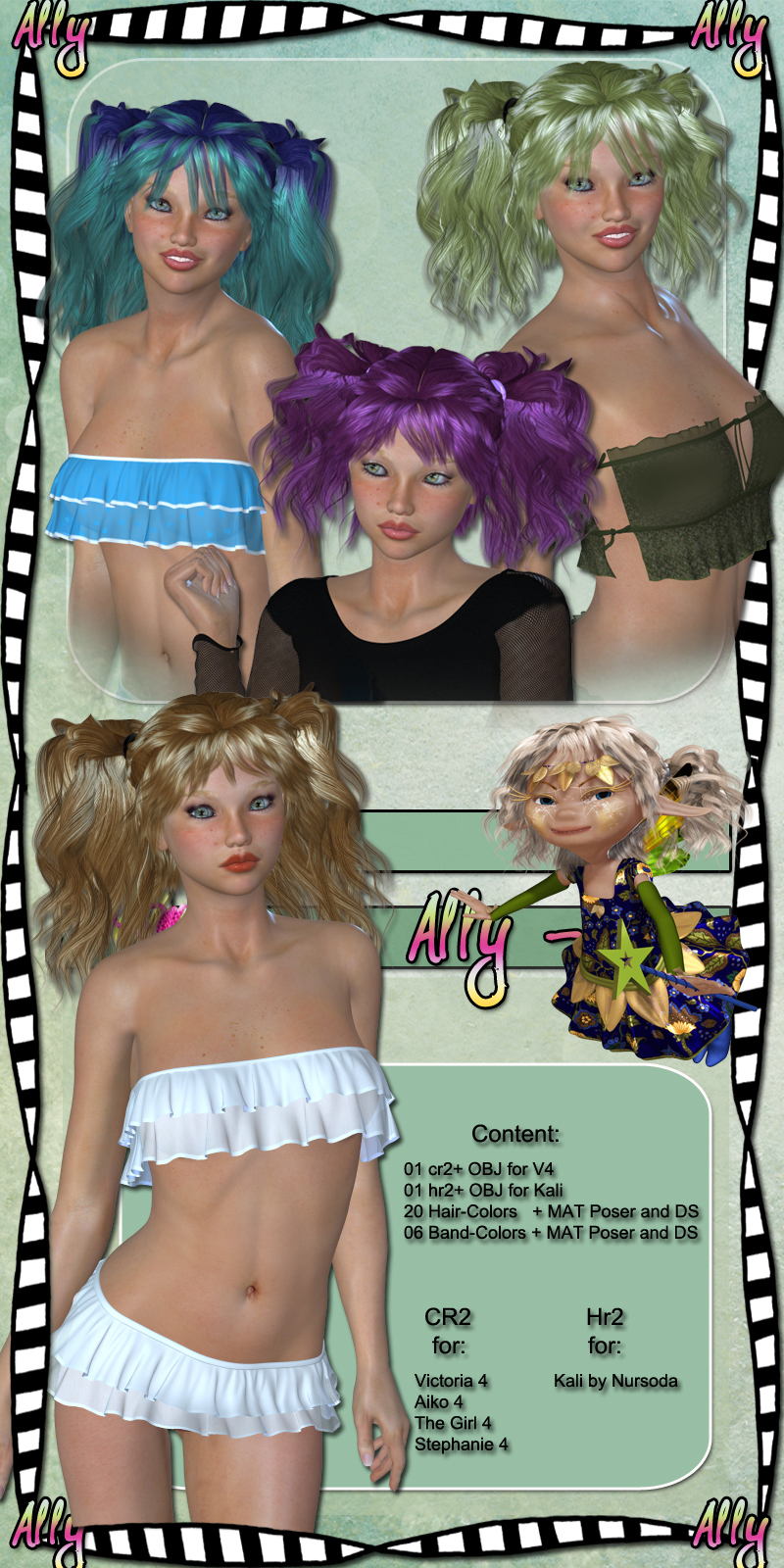 Ally Hair for V4 by N/A