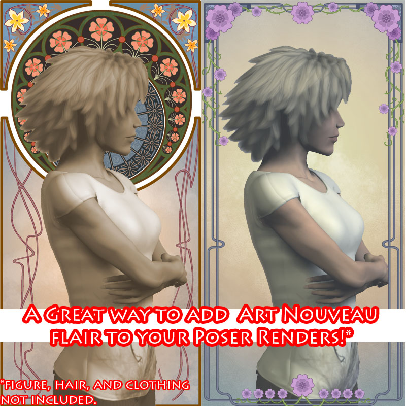 Art Nouveau Mix-n-Match Frames and Backgrounds by N/A