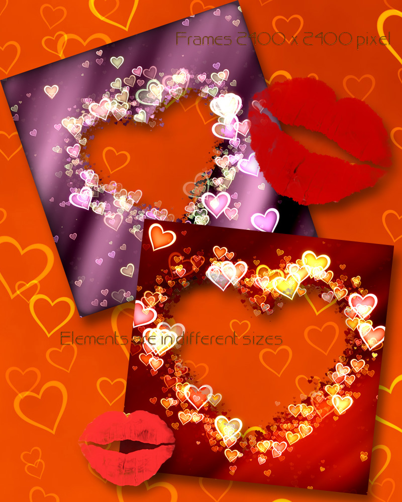 Valentine Hearts and Kisses by N/A