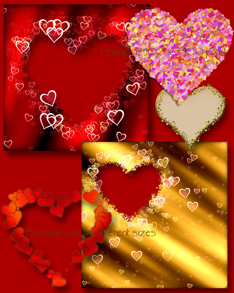 Valentine Hearts and Kisses by N/A