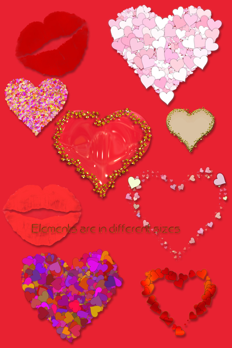 Valentine Hearts and Kisses by N/A