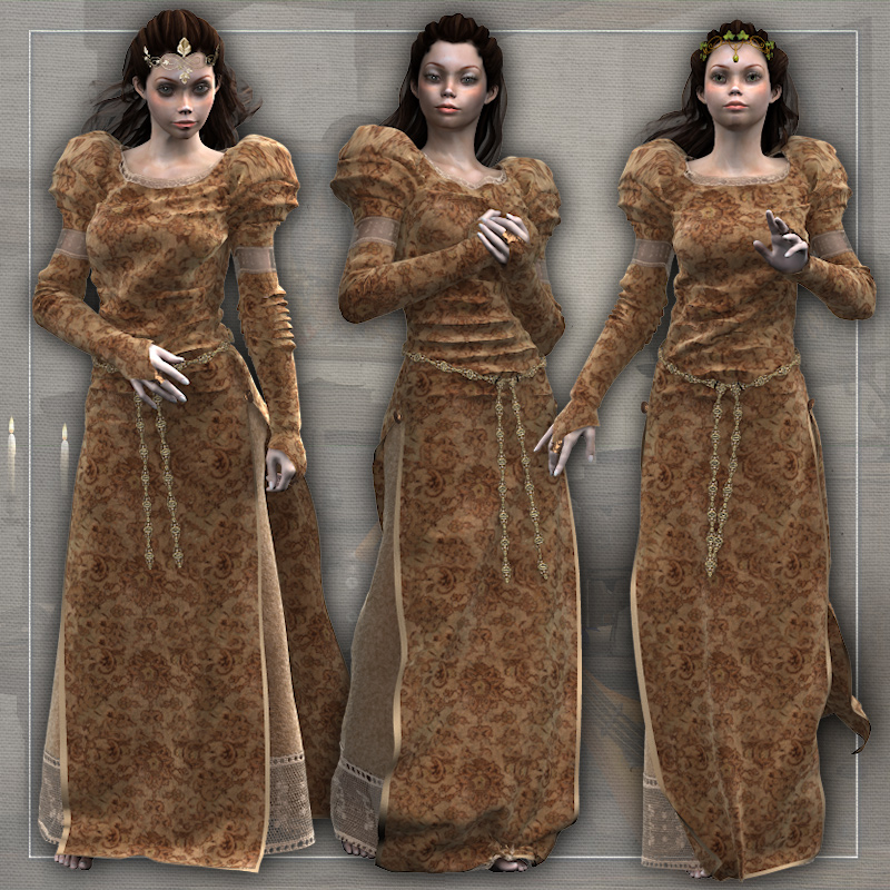 Adelaide dynamic medieval clothes for Victoria 4 by N/A