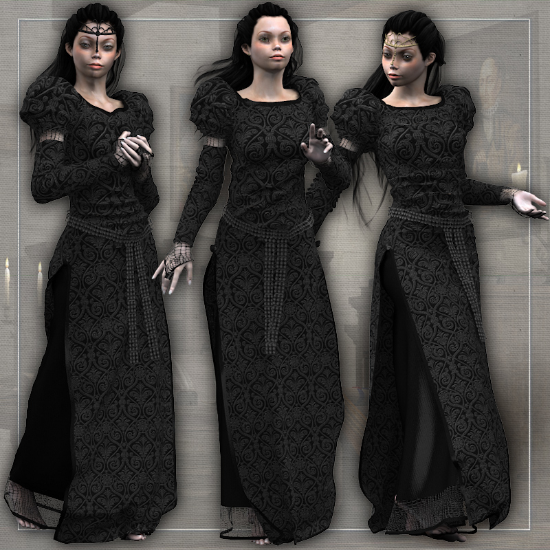 Adelaide dynamic medieval clothes for Victoria 4 by N/A