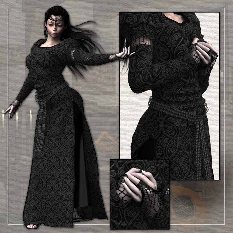 Adelaide dynamic medieval clothes for Victoria 4 by N/A